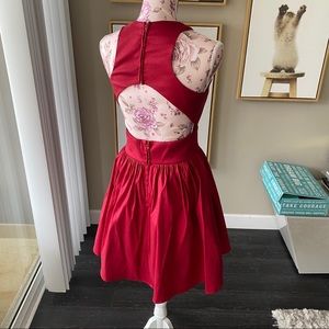 Macy’s Red Silky satin prom cocktail dress size S